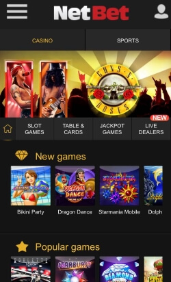 NetBet Mobile Casino | Get 25 free spins and up to £200 free casino bonus